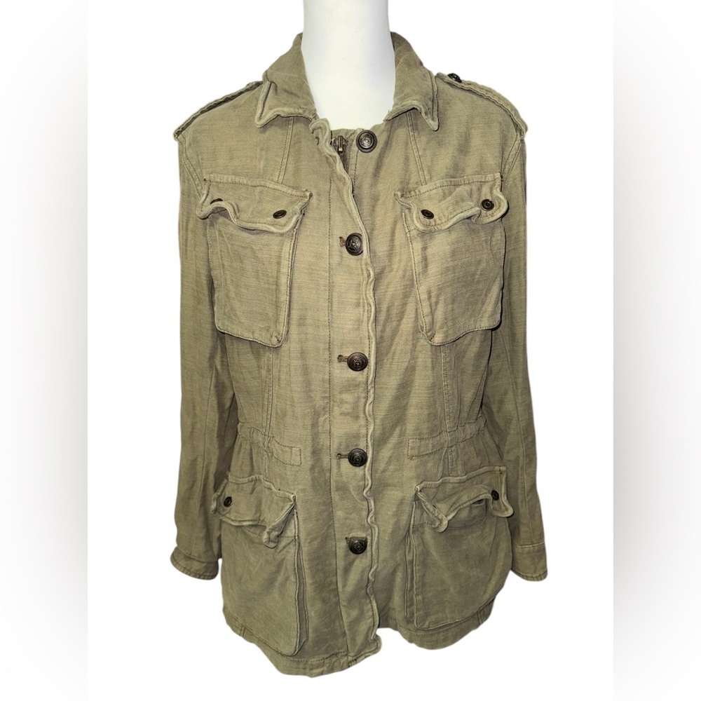 Free People Not Your Brother's Surplus Utility Jacket olive green womens Small
